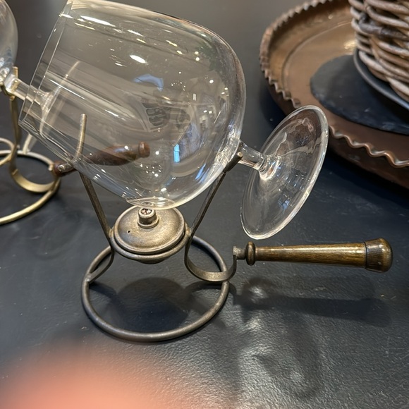 Vintage Brandy Snifter & Warmer Set of Two - With One Candle Warmer - Picture 3 of 6